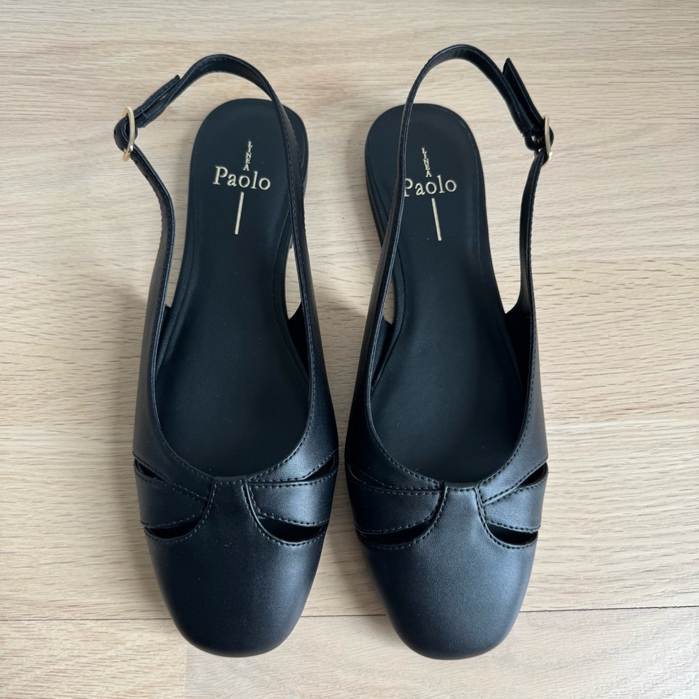 Linea Paolo Deena Slingback Flat women’s Size 8.5 Black NEW